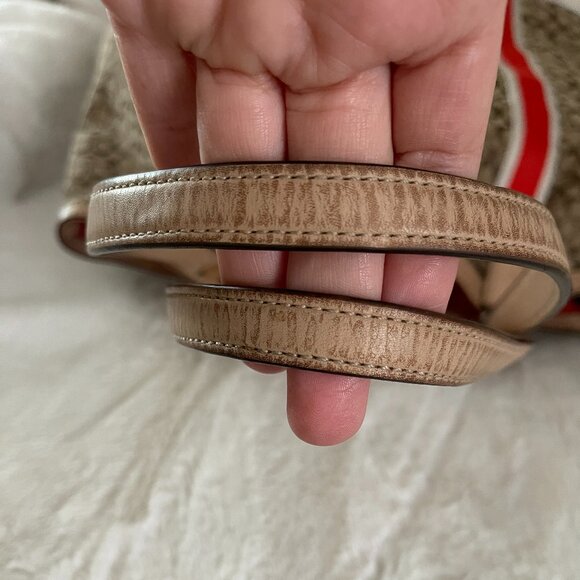 Coach Signature Orange Stripe Devin Shoulder Bag F26131 - Picture 5 of 11